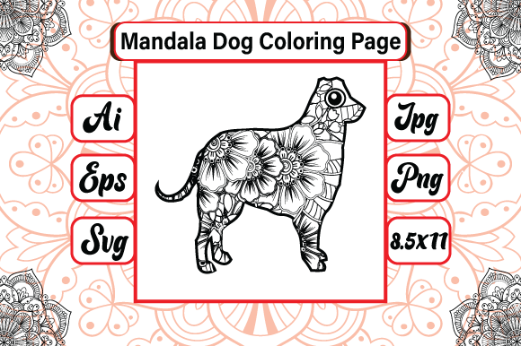 A Creative Asset: The Mandala Dog Coloring Page 1 for Graphics and Design