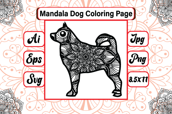 A Designer's Look at the Mandala Dog Coloring Page for Embroidery