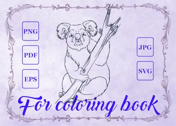 A Koala Design Asset for Graphics and Coloring Pages