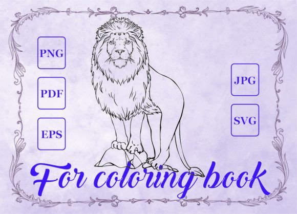 A Lion Graphic for Coloring Pages & Branding Projects