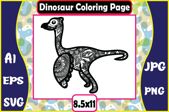 Dinosaur Mandala Coloring Pages 10