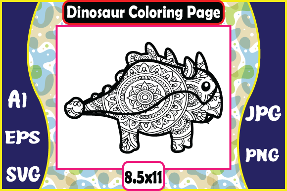 Dinosaur Mandala Coloring Pages 9: Graphics & Amp Review