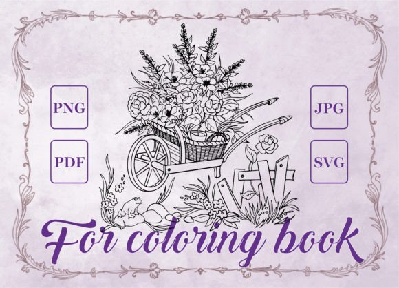 Garden Trolley Coloring: Graphics & Coloring Pages Amp