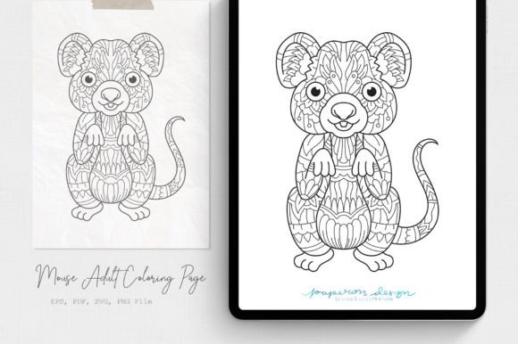 Mouse Adult Coloring Page Graphics & Coloring Pages Amp Review