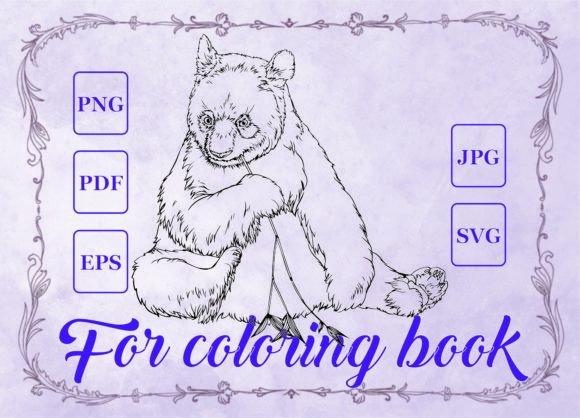 Panda Animals Graphic Asset for Coloring Pages & Creative Products